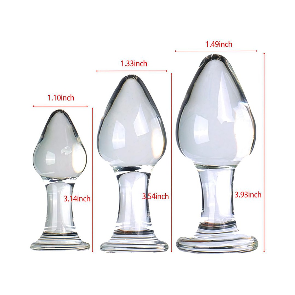 KIT 3 PLUGS DE VIDRIO TRANSPARENTE