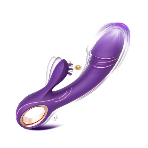 VIBRADOR DILDO CURVED FLOW Y ESTIMULADOR DE CLÍTORIS